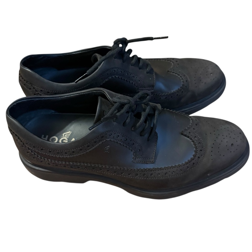 Hogan New Route Brogues In Brown Leather/Suede Size Us 7